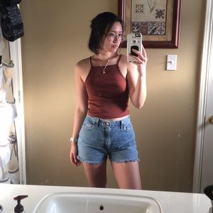 American Apparel striped crop tank top size medium